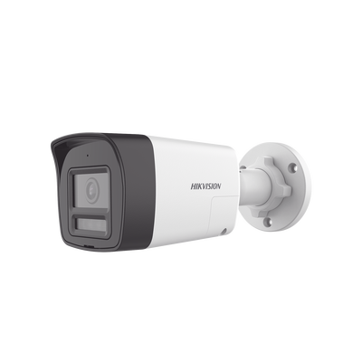 [DS-2CE16K0T-LTS] [Audio Bidireccional + Dual Light + ColorVu] Bala TURBOHD 3K  (5 Megapixel) / Lente 2.8 mm Angulo de vision 112° / 30 mts IR EXIR + 20 mts Luz Blanca / Micrófono y Bocina Integrado / Exterior IP67 / Metal / dWDR