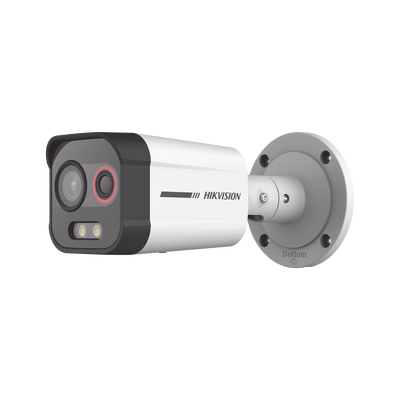 [DS-2TD2608-2/QA] Cámara Bala IP Térmica y Óptica Biespectral / Análisis de Video (VCA) para Protección Perimetral / Clasifica Vehículo/Humano / Térmica 96 x 72 / Óptica 4 MP ColorVu / IP67 / Audio y Alarma Visual