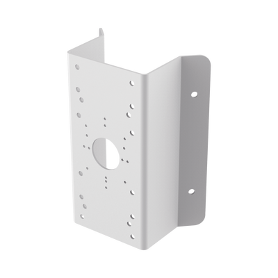 [DS-1276ZJ] Montaje de Esquina para PTZ TURBOHD o IP / Uso en Exterior / Material de Acero de Carbono / Color Blanco