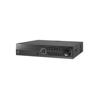 [IDS-8116HQHI-M8/S(S)] DVR 16 Canales TurboHD + 8 Canales IP / 3K / 5 Megapixel /  8 Bahías de Disco Duro / 16 Entradas de Audio Fisicas (Microfono por Separado) / Audio por coaxitron / Acusense / 16 Entradas de Alarma / POS / H.265+