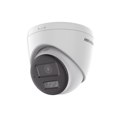 [DS-2CE78U0T-LTS] [Audio Bidireccional + Dual Light + ColorVu] Turret TURBOHD 4K (8 Megapixel) / Lente 2.8 mm / 40 mts IR EXIR + 40 mts Luz Blanca / Micrófono y Bocina Integrado / Exterior IP67 / dWDR