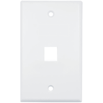 [DS-1FPA1-A] Placa de Pared (Face Plate) / 1 Puerto / Color Blanco / Caja con 20 Piezas / ABS