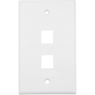 [DS-1FPA2-A] Placa de Pared (Face Plate) / 2 Puertos / Color Blanco / Caja con 20 Piezas / ABS