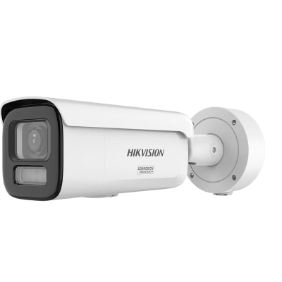 [DS-2CD2647G3-LIZSY] [Dual Light + ColorVu 3.0 + HikAI] Bala IP 4 Megapixel / Lente Mot. 2.8 a 12 mm / 60 mts IR + Luz Blanca / Exterior IP67 / WDR 130 dB / ACUSENSE 3.0 / Microfono Integrado / Metal / NEMA 4X / ACUSEARCH