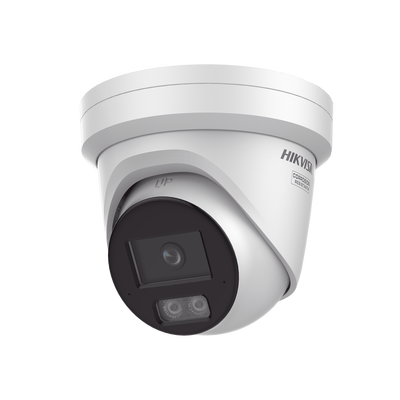 [DS-2CD2347G3-LI2UY] [Dual Light + ColorVu 3.0 + HikAI] Turret IP 4 Megapixel / Lente 2.8 mm / 30 mts IR + Luz Blanca / 2 Microfonos Integrados / Exterior IP67 / WDR 130 dB / ACUSENSE 3.0 / Metal / NEMA 4X / ACUSEARCH