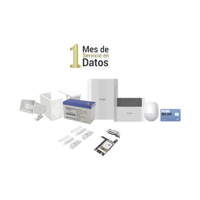 [DS-PHA64-LP/GSM] KIT Panel de Alarma HYBRID PRO / 1 Panel Híbrido / 1 Monitor LCD / 2 Contactos Magnéticos Inalámbricos / 1 PIR Inalámbrico / 1 Batería 12 vcc 7 Amp