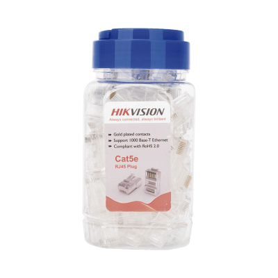 [DS-1M5EUA-15U] Bote con 100 Piezas de Plug Modular RJ45 / Cat 5e / Chapado en Oro a 15 Micras / Sin Blindaje / Facil Instalación / Uso Interior / Soporta Norma TIA-568B / Cumple con RoHS 2.0
