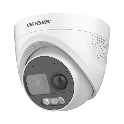 [DS-2CE72DF3T-PIRXOS] Turret TURBOHD 2 Megapixeles (1080p) / Imagen a color 24/7 / Lente 2.8 mm / Luz Blanca 20 mts / Exterior IP67 / WDR 130dB / Sensor PIR / Sirena Integrada / Estrobo ROJO - AZUL / Micrófono Integrado