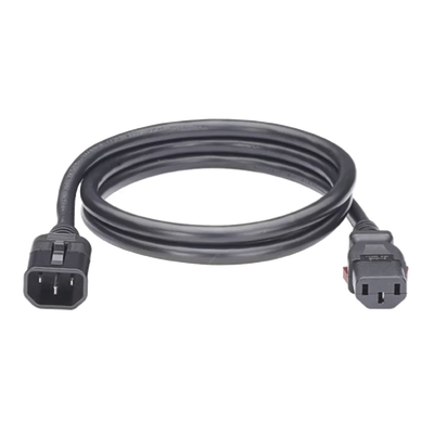 [EP1314048X125] Cable de Alimentación Eléctrica Con Bloqueo de Seguridad, de IEC C14 a IEC C13, 1.2 Metros de Largo, Color Negro, 1 Pieza