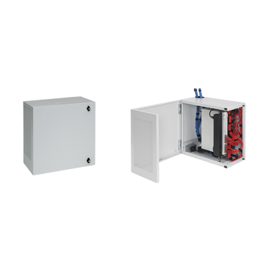 [DBL242412G] Gabinete de Montaje en Pared L-Box, 610 x 610 x 313 mm, de Acero, 6 UR, Color gris