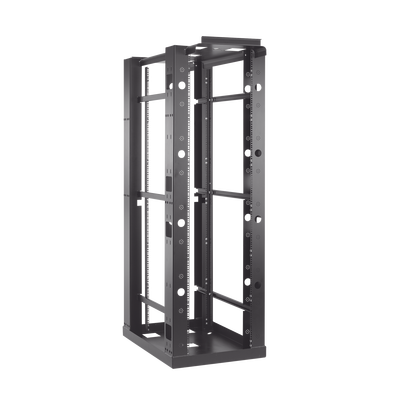 [E4SDR19FM45U] Rack de 4 Postes Sísmico, Estándar de 19 in, Rieles Con Orificio Para Tuerca Enjaulada, Fabricado en Acero, 45 Unidades de Rack, Color Negro