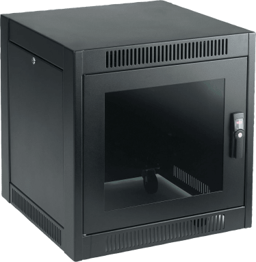 [ENC769SH] Gabinete SOHO para Oficinas Pequeñas y Home Office, 700 x 600 x 900 mm, Acero Negro, 11U, Ruedas, Sistema de Enfriamiento Pasivo, Puertas con Cerradura, Paneles Laterales Extraíbles