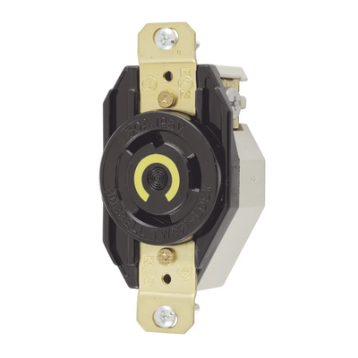 [HUB-HBL-2610] Receptáculo de Media Vuelta Industrial 30 A 125 V CA 2 Polos 3 Hilos (Nema L5-30R) Color Negro