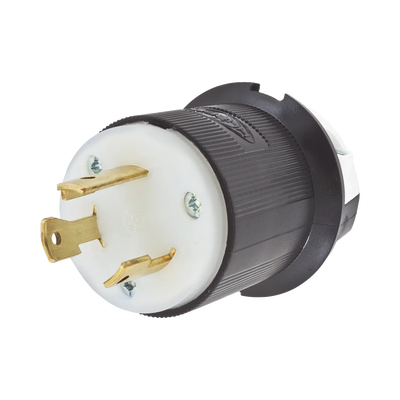 [HUB-HBL-2611] Clavija Industrial con Bloqueo de Media Vuelta / 30 A 125 V CA / 2 Polos 3 Hilos / Color Blanco y Negro / Nema L5-30P.