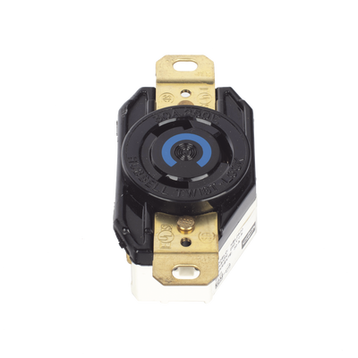 [HUB-HBL-2620] Receptáculo de Media Vuelta Industrial 30 A 250 V CA 2 Polos 3 Hilos (Nema L6-30R) Color Negro.