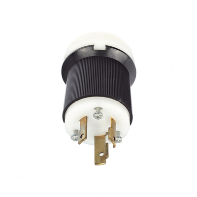 [HUB-HBL-2621] Clavija Industrial con Bloqueo de Media Vuelta / 30 A 250 V CA / 2 Polos 3 Hilos / Color Blanco y Negro / Nema L6-30P.
