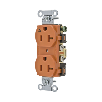 [HUB-IG5352] Contacto Dúplex Conexión a Tierra Aislada/ 20 A 125 V/ 2 polos 3 Hilos/ Color naranja/ Nema 5- 20R/ Grado Comercial.