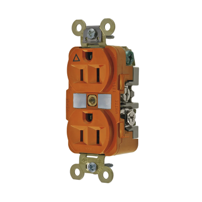 [HUB-IG5262] Contacto Dúplex Conexión a Tierra Aislada 15A 125V/ 2 Polos 3 Hilos/ Color Naranja/ Nema 5-15R/ Grado Industrial.