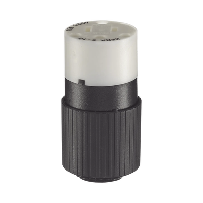 [HUB-BRY-5269-NC] Conector de 15 A 125 V CA/ 2 Polos 3 Hilos/ Grado Industrial/ Color  Blanco y Negro/ NEMA 5-15R.