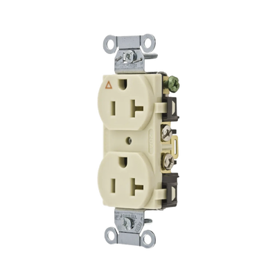 [HUB-IG5352I] Contacto Dúplex Conexión a Tierra Aislada/ 20 A 125 V/ 2 polos 3 Hilos/ Color Marfil/ Nema 5- 20R/ Grado Comercial.