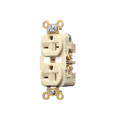 [HUB-HBL-5462I] Contacto Dúplex 20 A 250 V / 2 Polos 3 Hilos / Nema 6-20R / Grado Industrial /Color Marfil.