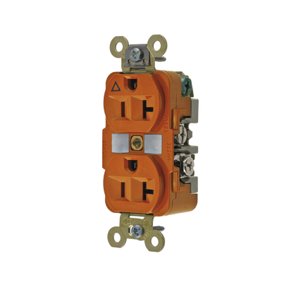 [HUB-IG5362] Contacto Dúplex Conexión a Tierra Aislada/ 20 A 125 V/ 2 polos 3 Hilos/ Color Naranja/ Nema 5- 20R/ Grado Industrial.