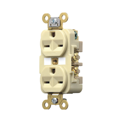 [HUB-HBL-566-2I] Contacto Dúplex 15 A 250 V / 2 Polos 3 Hilos / Nema 6-15R / Grado Industrial /Color Marfil.