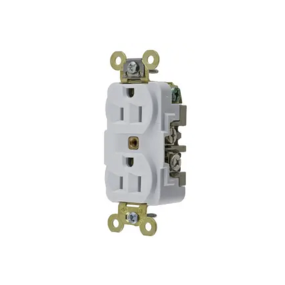 [HUB-HBL-5262W] Contacto Dúplex 15 A 125 V 2 Polos, 3 Hilos Color Blanco (Nema 5-15R). Grado Industrial.