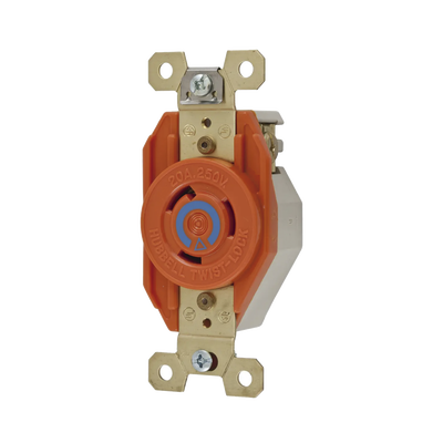 [HUB-IG23-20] Receptáculo Sencillo de Media Vuelta / 20 A 250 V CA / 2 Polos 3 Hilos / Nema L6-20R