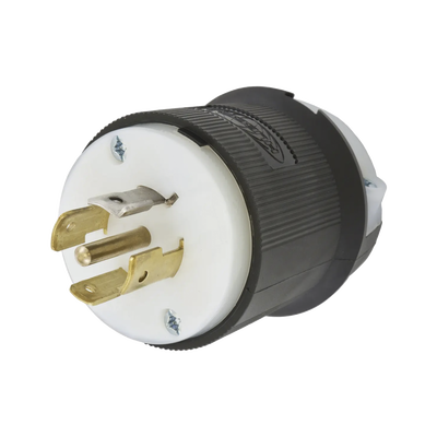 [HUB-HBL-2511] Clavija Industrial con Bloqueo de Media Vuelta / 20 A 120/208 V CA / 4 Polos 5 Hilos / Color Blanco y Negro / Nema L21-20P/ Grado Industrial