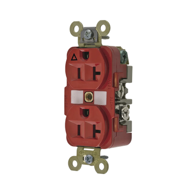 [HUB-IG5362R] Contacto Dúplex Conexión a Tierra Aislada/ 20 A 125 V/ 2 polos 3 Hilos/ Color Rojo/ Nema 5- 20R/ Grado Industrial.