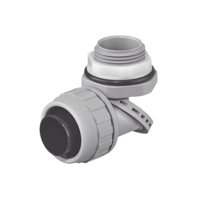 [HUB-PS1009-NGY] Conector Multi Posición de Nylon de 1" para Tubería Liquidtight Polytuff.
