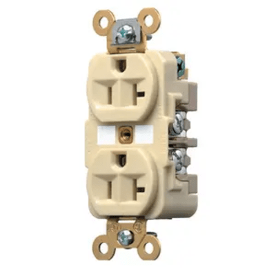 [HUB-HBL5362I] Contacto Dúplex 20 A 125 V / 2 Polos 3 Hilos / Color Marfil /Nema 5-20R /Grado Industrial.