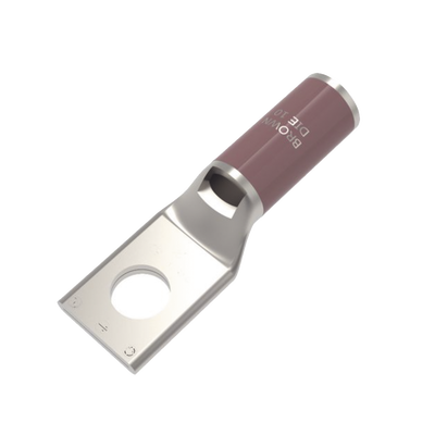 [HUB-YA2-CL6] Zapata Terminal de Compresión de Cobre Electrolítico Estañado de Cañón Corto para Tornillo de 1/2" y Calibre 2 AWG.