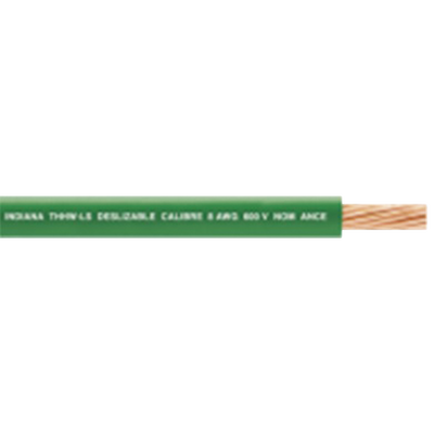 [SLY-304-GRN] ( Venta por metro ) Cable 10 awg  color verde, conductor de cobre suave cableado. Aislamiento de PVC, auto-extinguible.