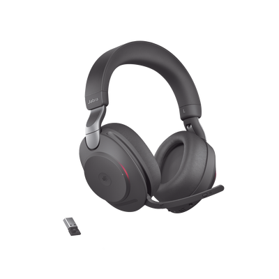[EVOLVE2-85-MS-BK-A] Jabra Evolve2 85, Auricular stereo versión MS con cancelación de ruido activa, dongle USB-A indicador de ocupado (Busylight)(28599-999-999)
