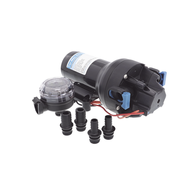 [P501J-118S-3A] Bomba de diafragma controlada por presión para trabajo pesado ParMax de 12 Vcd, caudal de 5 GPM, presión máxima 60 psi, para manguera de diámetro interior de 13 mm (1/2") y 19 mm (3/4")