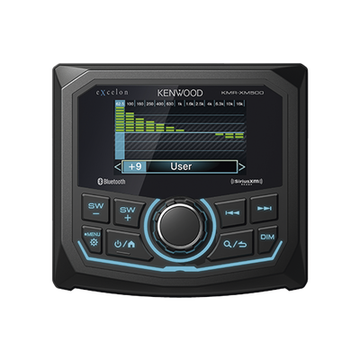 [KMR-XM500] Estéreo marino sumergible IP66, con pantalla de 2.7 pulgadas, conexión Bluetooth, iluminación multicolor variable, con entrada USB 