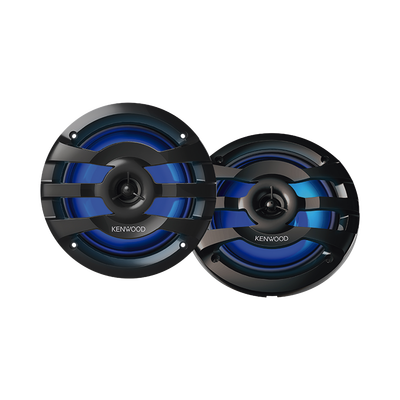 [KFC1673MRBL] Par de altavoces fabricados en grado marinos en rejilla color negro de 6.5" con iluminación led,  potencia máxima de 260 W
