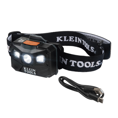 [56048] Lámpara Luz LED Frontal Recargable de 400 Lúmenes, Apagado Automático, con Correa de Tela, Adaptable y Ajustable a Gorros, Cascos, Cachuchas  o directo a Frente Humana (Tipo Minero)