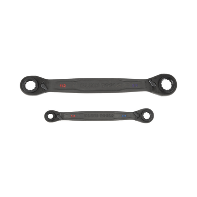 [68216] Juego de 2 llaves Estriadas de Matraca 4 en 1 con 8 Medidas Inglesas 1/2-5/8", 3/4-9/16", 1/4-3/8", 7/16-5/16"